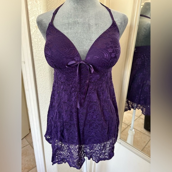 Purple apt 9 Stretch Lace Babydoll nightgown - Picture 1 of 6